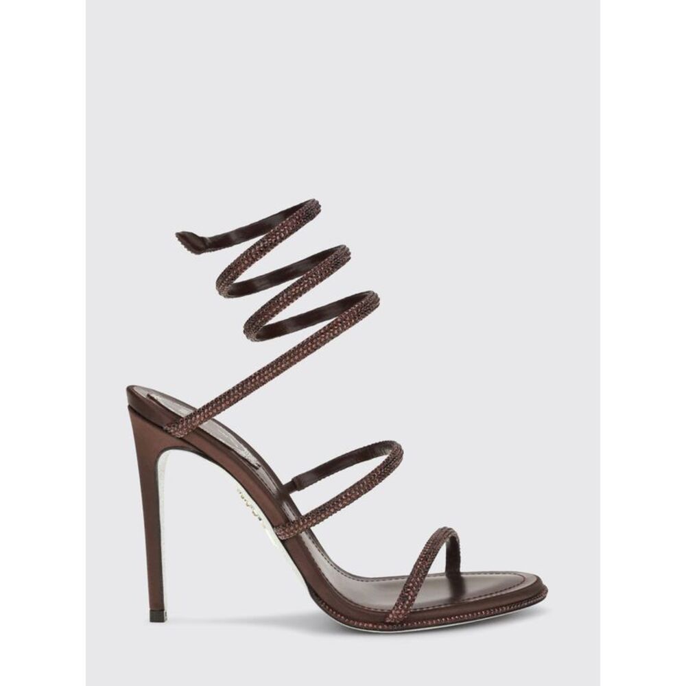 Rene Caovilla Cleo Crystal-Embellished Spiral Strap High-Heeled Sandals